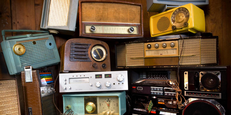 Image showing a number of old fashioned radios